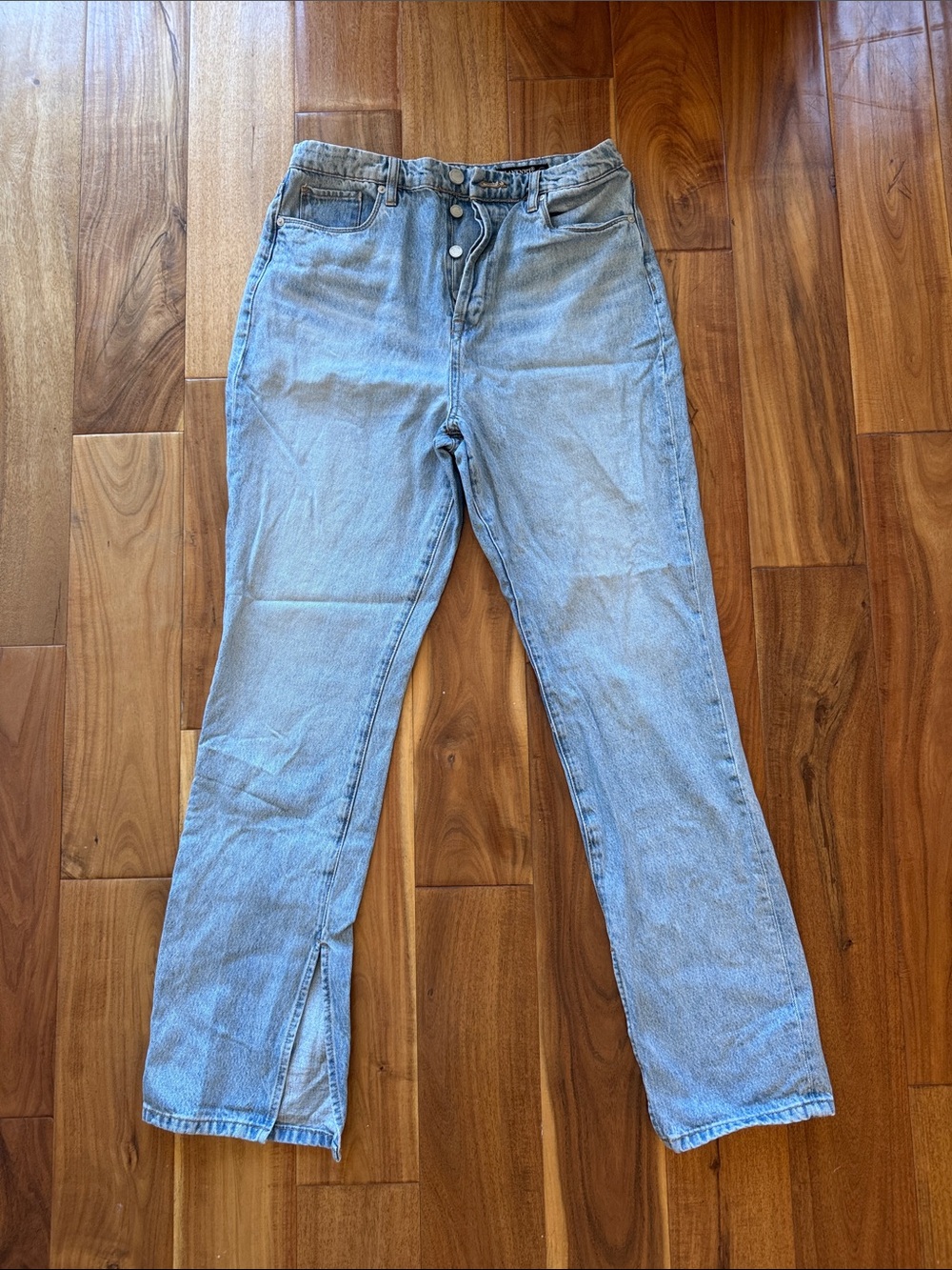 Blank NYC The Cooper Light Blue Slim Straight-Leg Women's Jeans with Ankle Slits